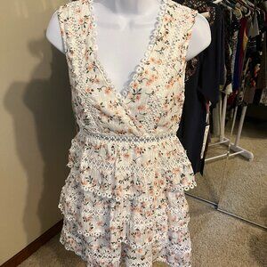 LACY V NECK SUNDRESS TANK STYLE SIZE S SMALL JUNIORS PARTY DRESS SAGE